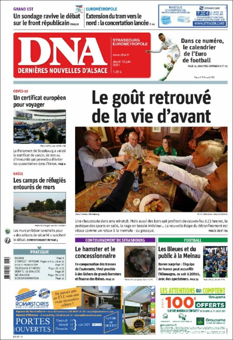 Portada de Les Dernières Nouvelles d'Alsace (Francia)