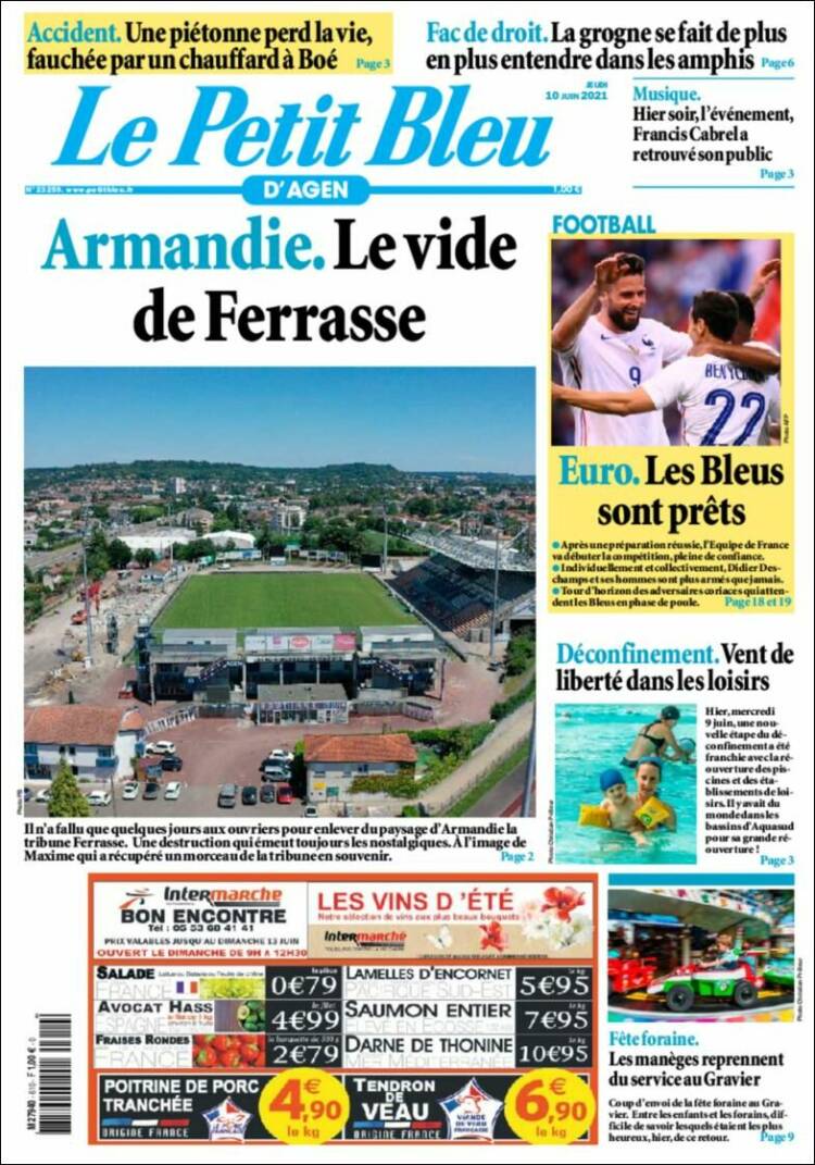 Portada de Le Petit Bleu (Francia)