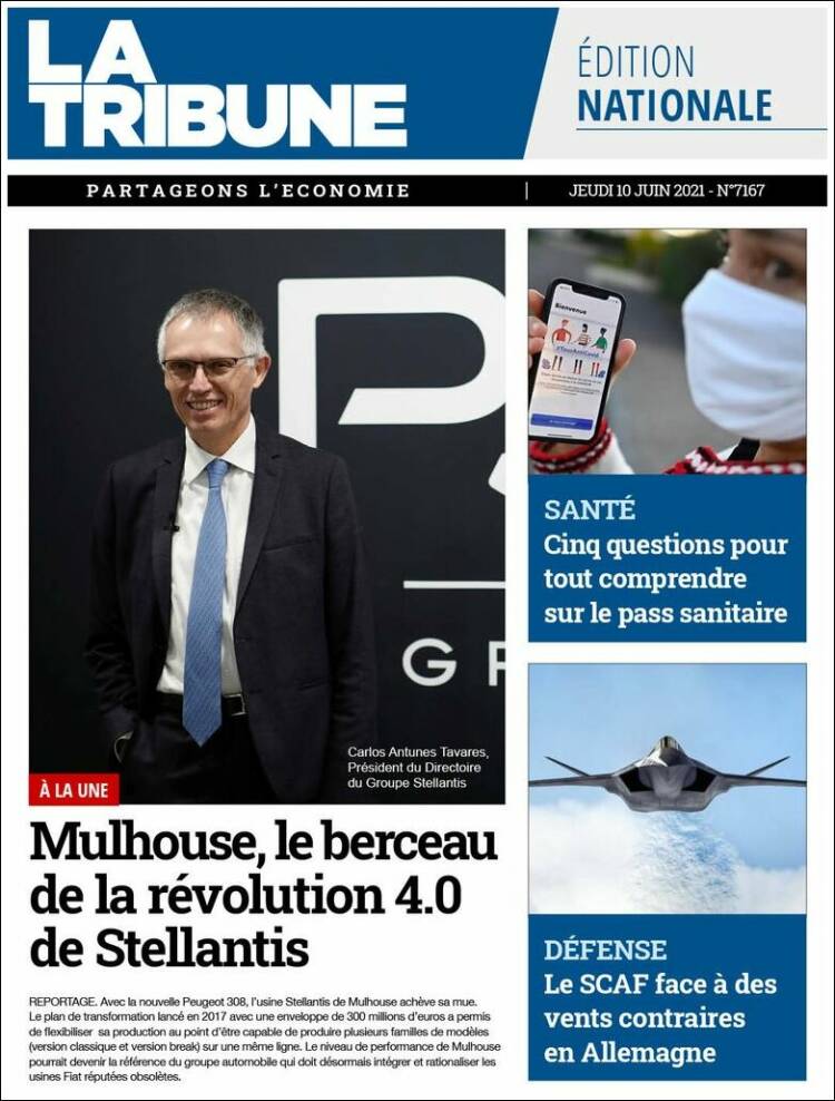 Portada de La Tribune (Francia)