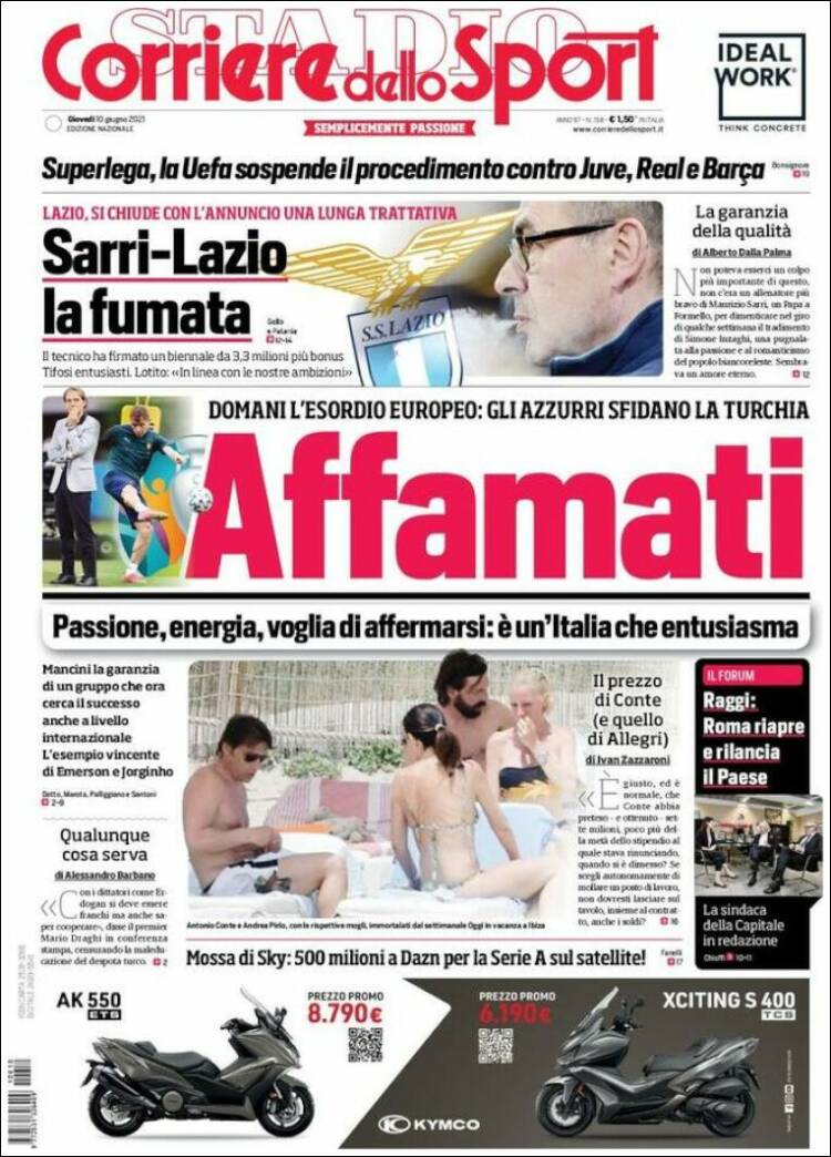 Portada de Corriere dello Sport (Italia)