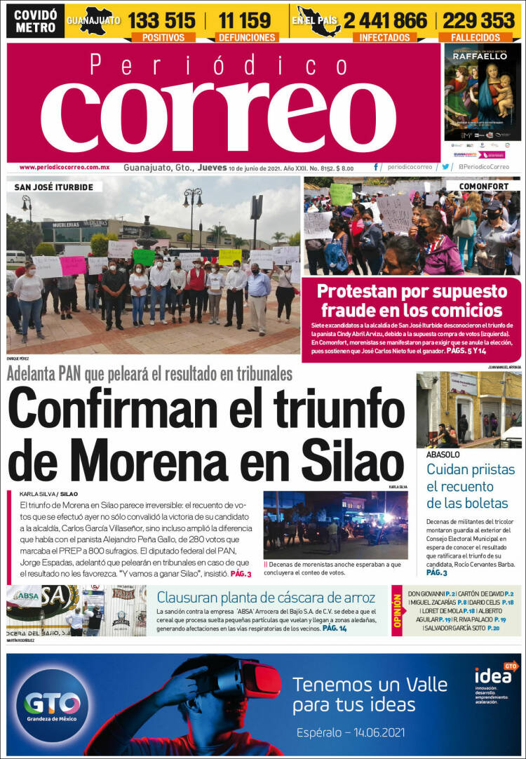 Portada de Correo - El diario del Estado de Guanajuato (México)