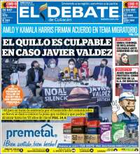 Portada de El Debate de Culiacán (México)