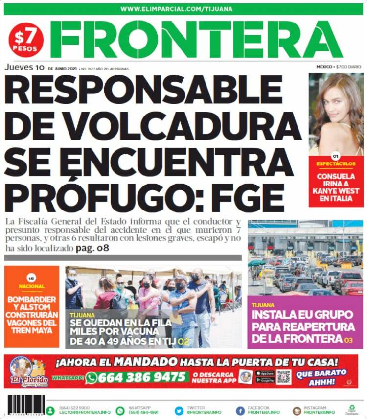 Portada de Frontera (México)