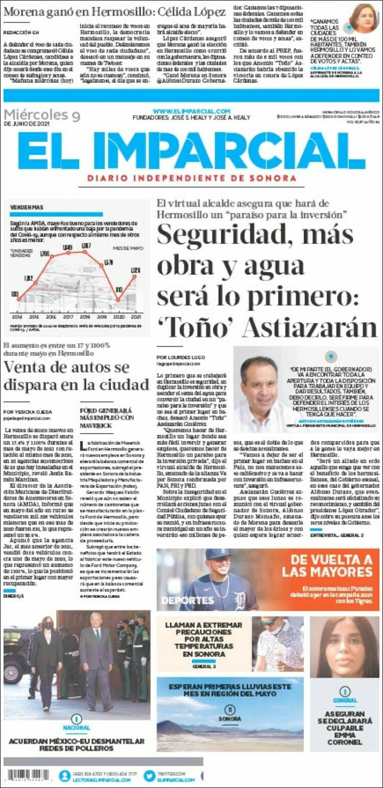 Portada de El Imparcial (México)