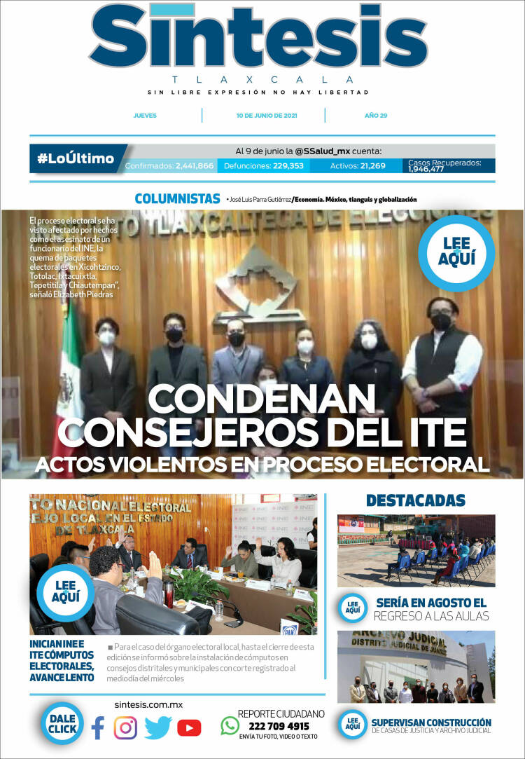 Portada de Síntesis de Tlaxcala (México)