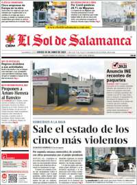 Portada de El Sol de Salamanca (México)