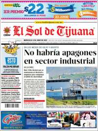 Portada de El Sol de Tijuana (México)