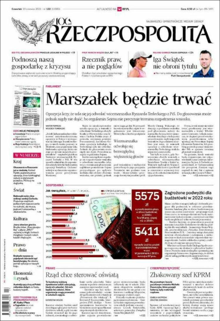 Portada de Rzeczpospolita (Polonia)