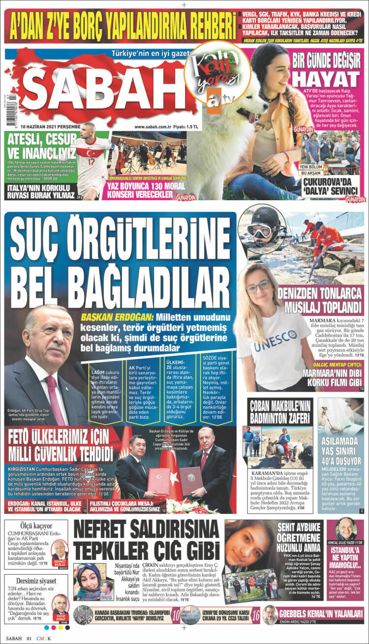 Portada de Sabah (Turqu&iacute;a)