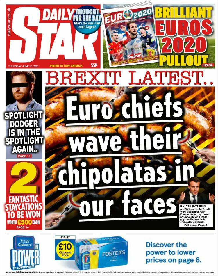 Portada de Daily Star (Reino Unido)