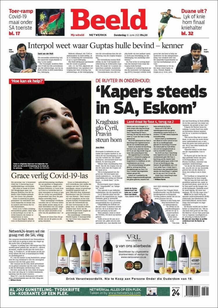 Portada de Beeld (Sud&aacute;frica)