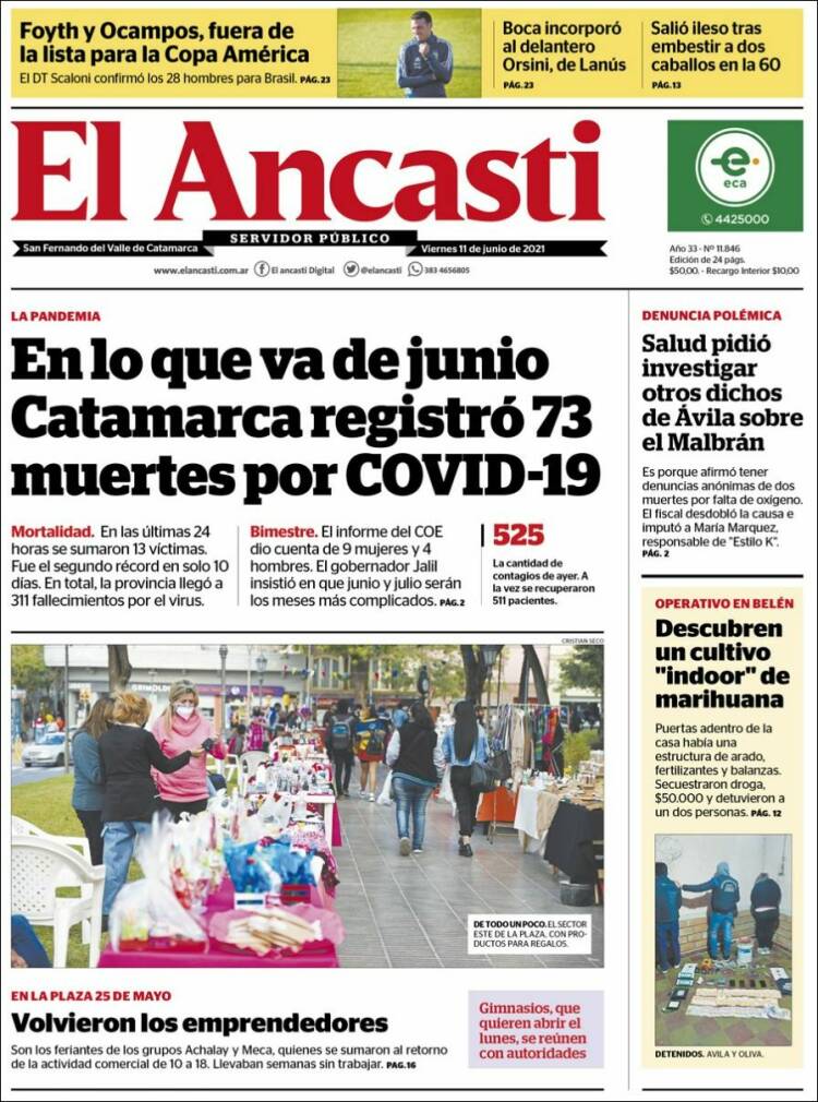 Portada de El Ancasti (Argentina)