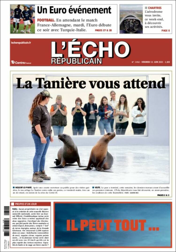 Portada de L'Echo Républicain (Francia)