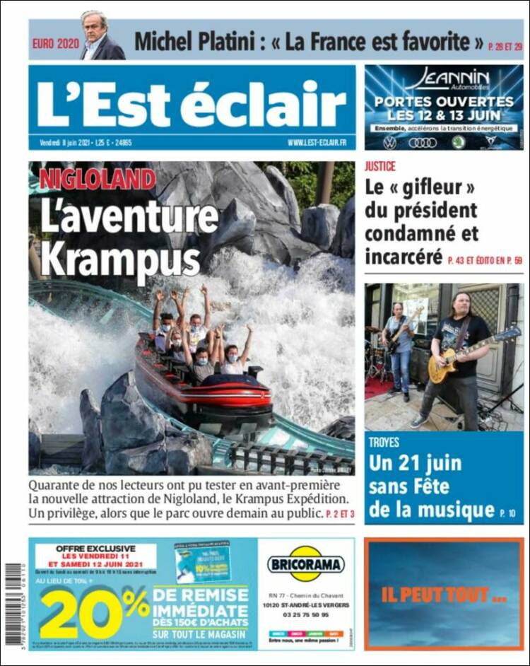 Portada de L'Est Eclair (Francia)