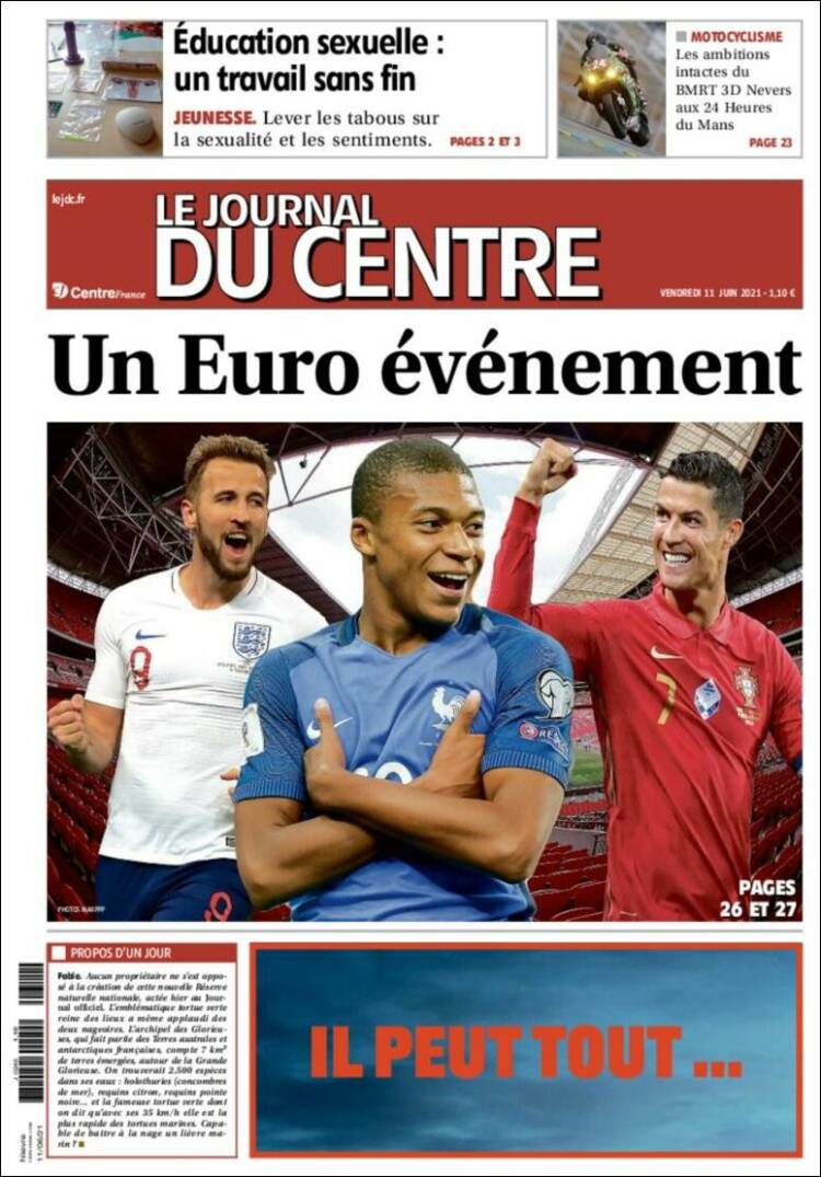 Portada de Le Journal du Centre (Francia)