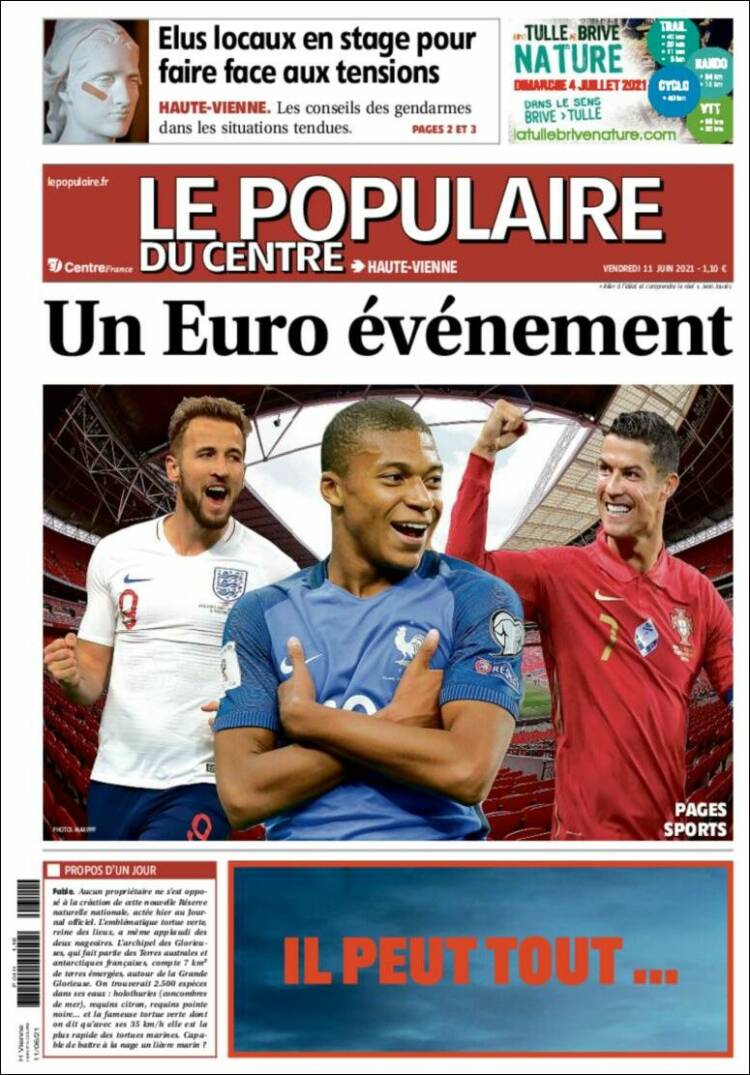 Portada de Le Populaire du Centre (Francia)