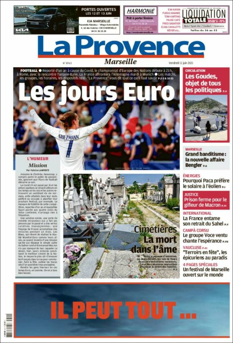 Portada de La Provence (Francia)