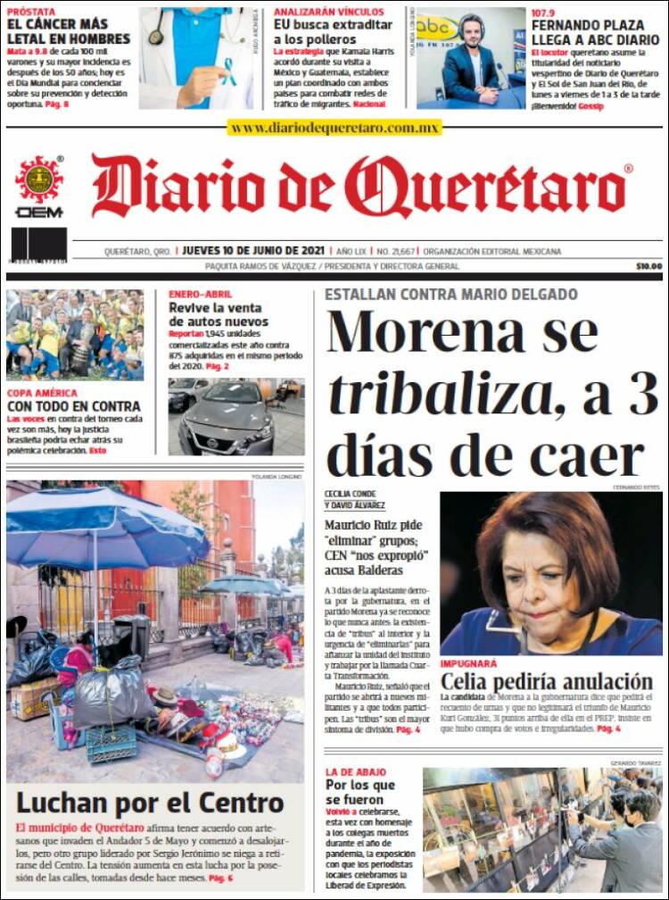 Portada de Diario de Querétaro (México)