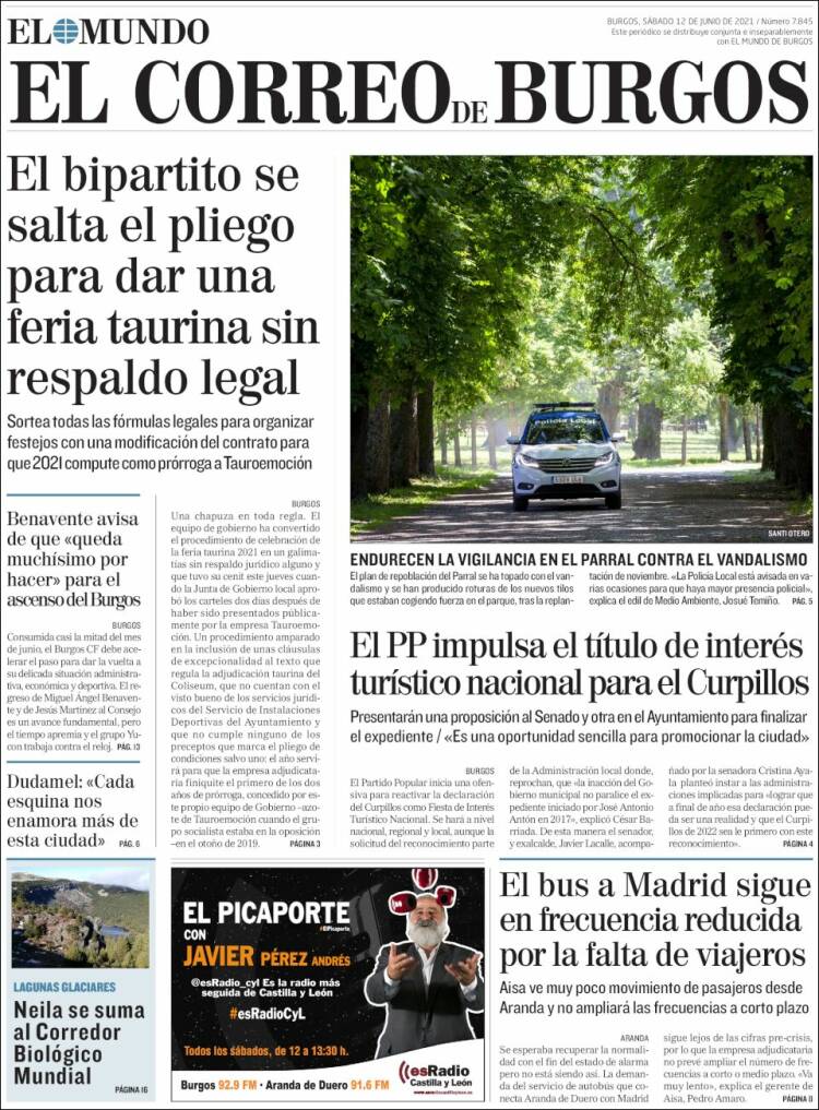 Portada de El Correo de Burgos (Spain)