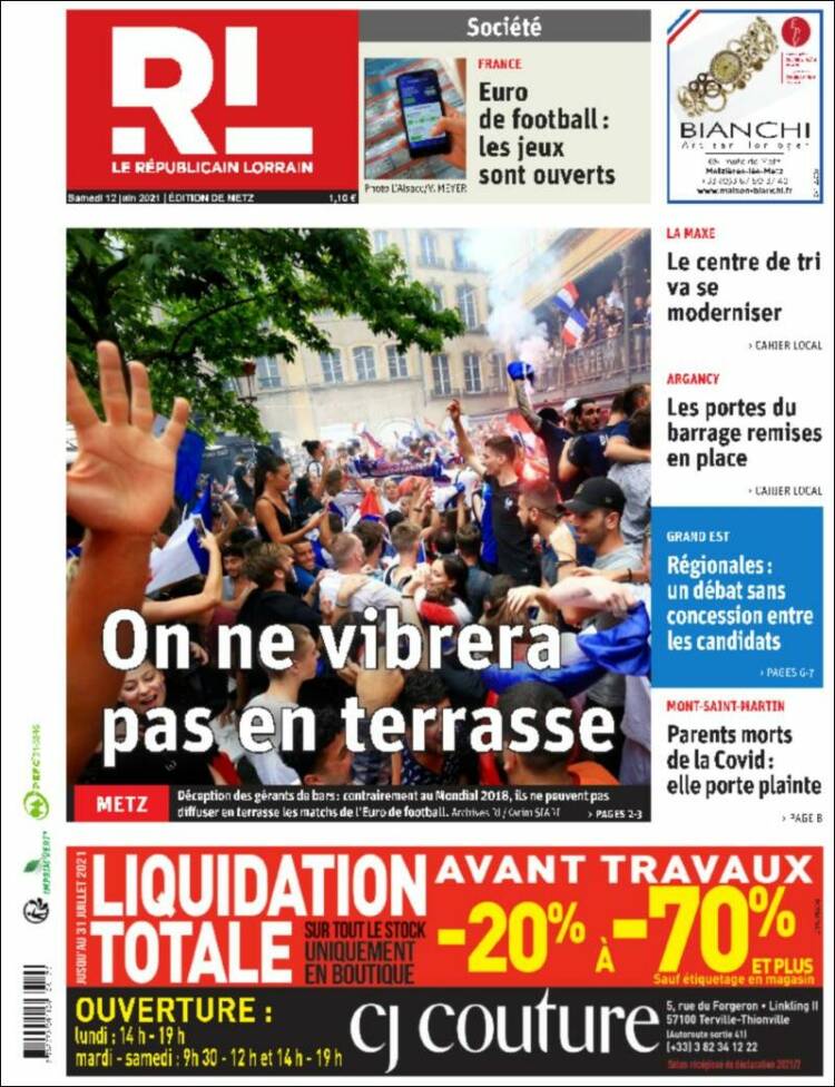 Portada de Le Republicain Lorrain (Francia)