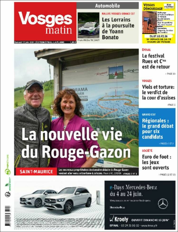 Portada de Vosges Matin (Francia)