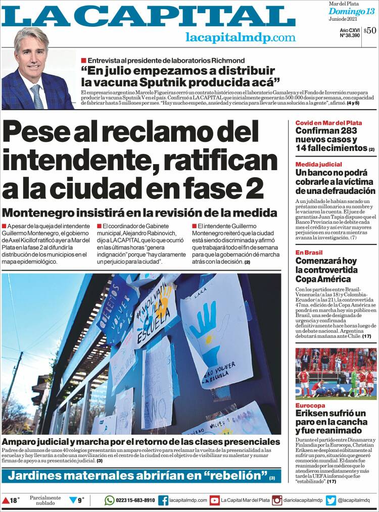 Portada de Diario La Capital - Mar del Plata (Argentina)