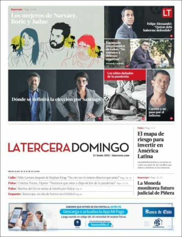 Portada de La Tercera (Chile)
