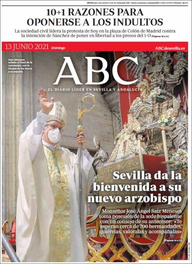 Portada de ABC - Sevilla (Espa&ntilde;a)