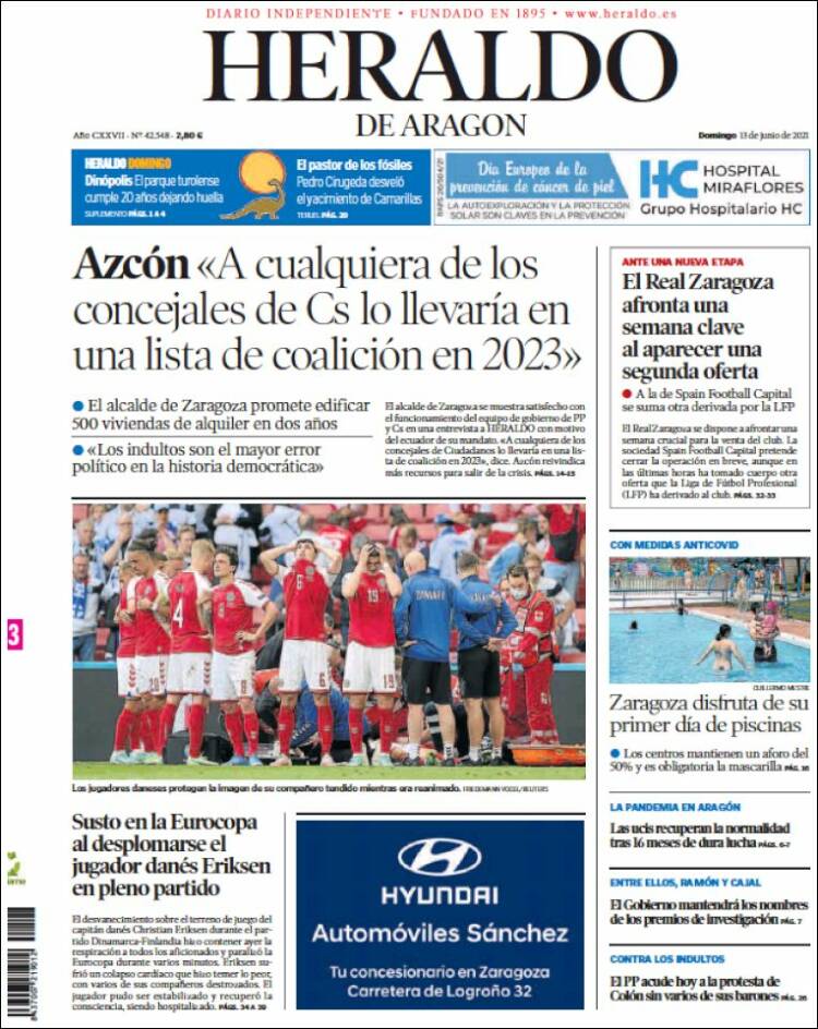 Portada de Heraldo de Aragón (Espa&ntilde;a)