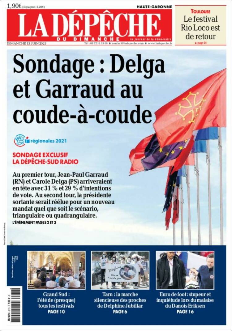 Portada de La Dépêche du Midi (Francia)