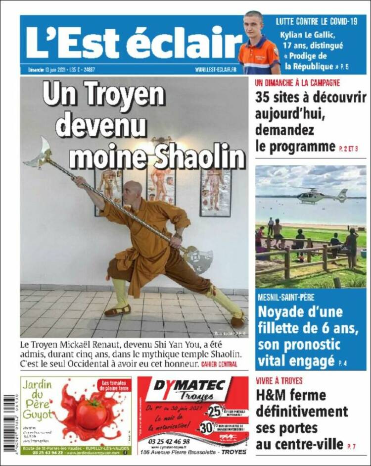 Portada de L'Est Eclair (Francia)