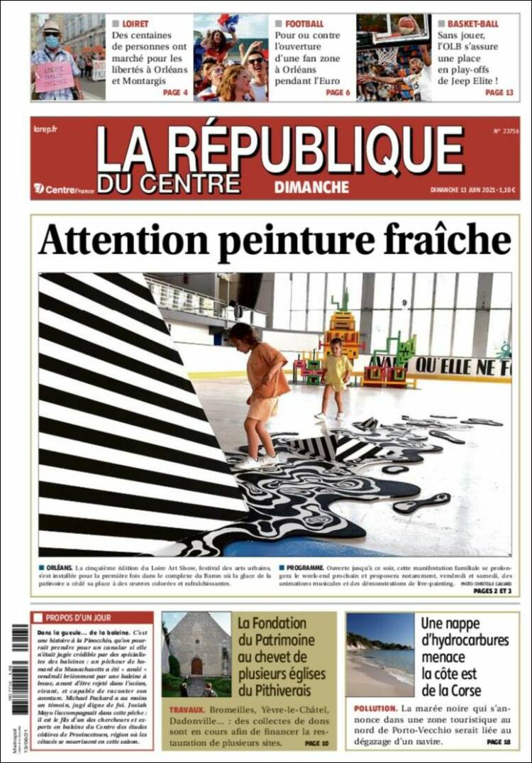 Portada de La République du Centre (Francia)