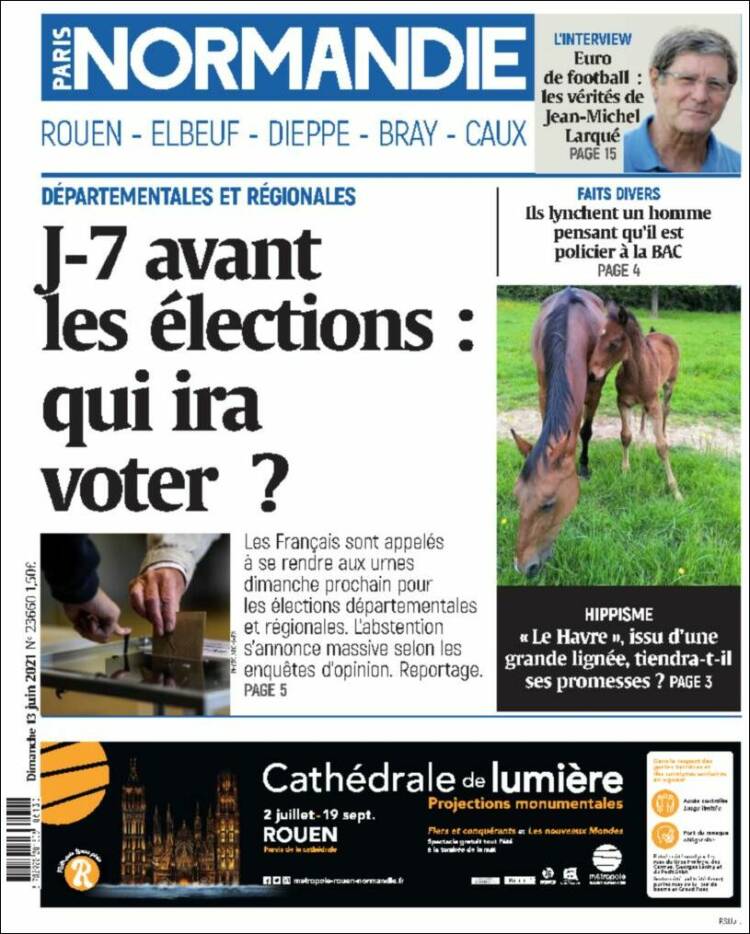 Portada de Paris Normandie (Francia)