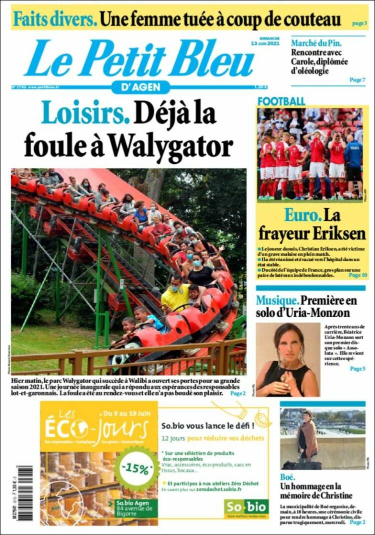 Portada de Le Petit Bleu (Francia)