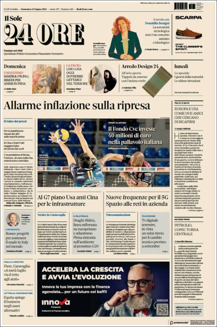 Portada de Il Sole 24 ORE (Italia)