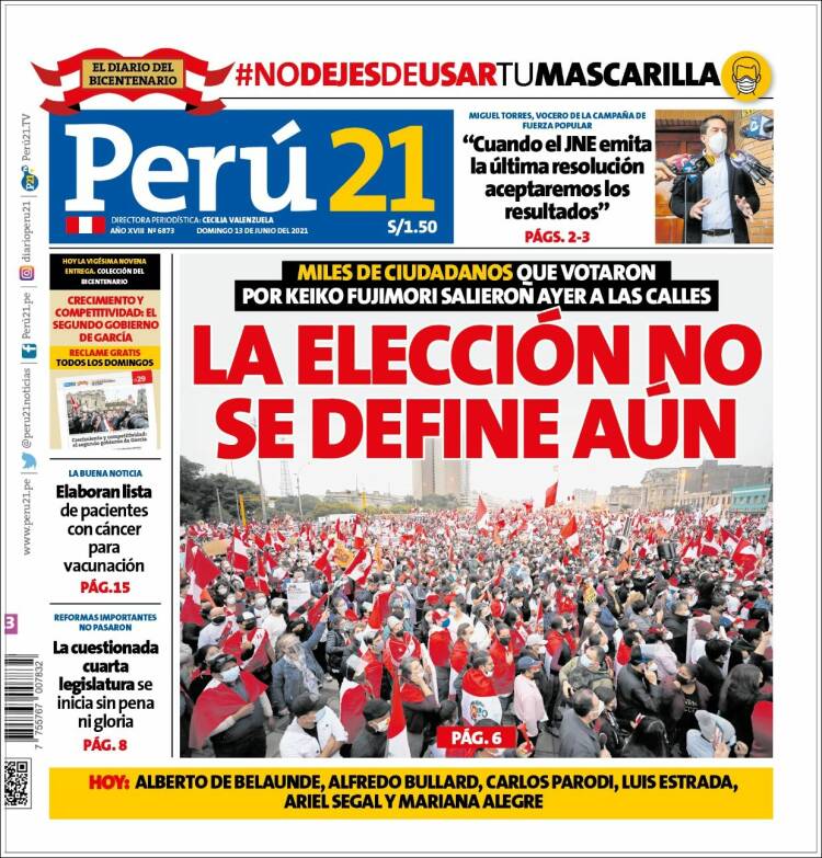 Portada de Perú 21 (Per&uacute;)