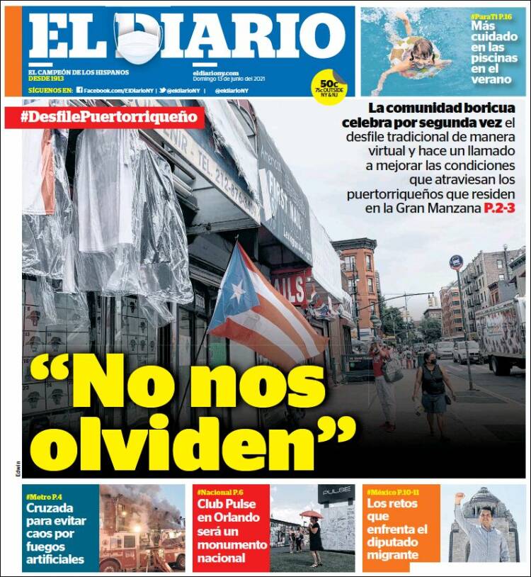 Portada de El Diario NY (USA)