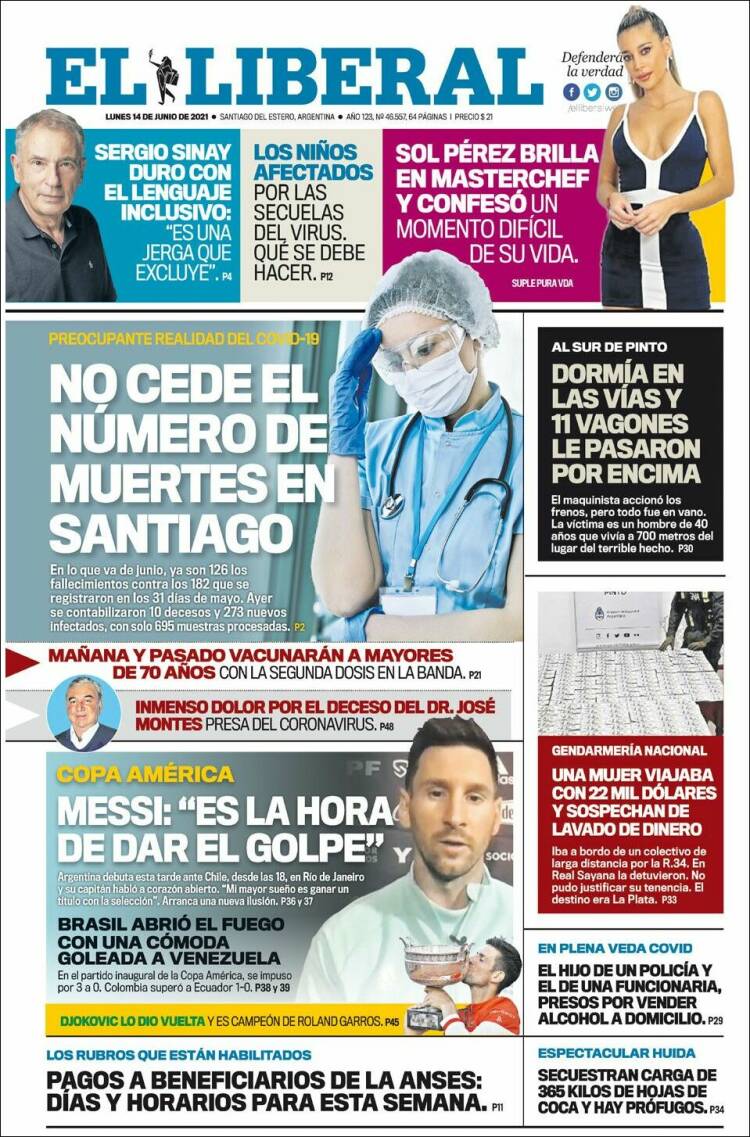 Portada de Diario El Liberal (Argentina)
