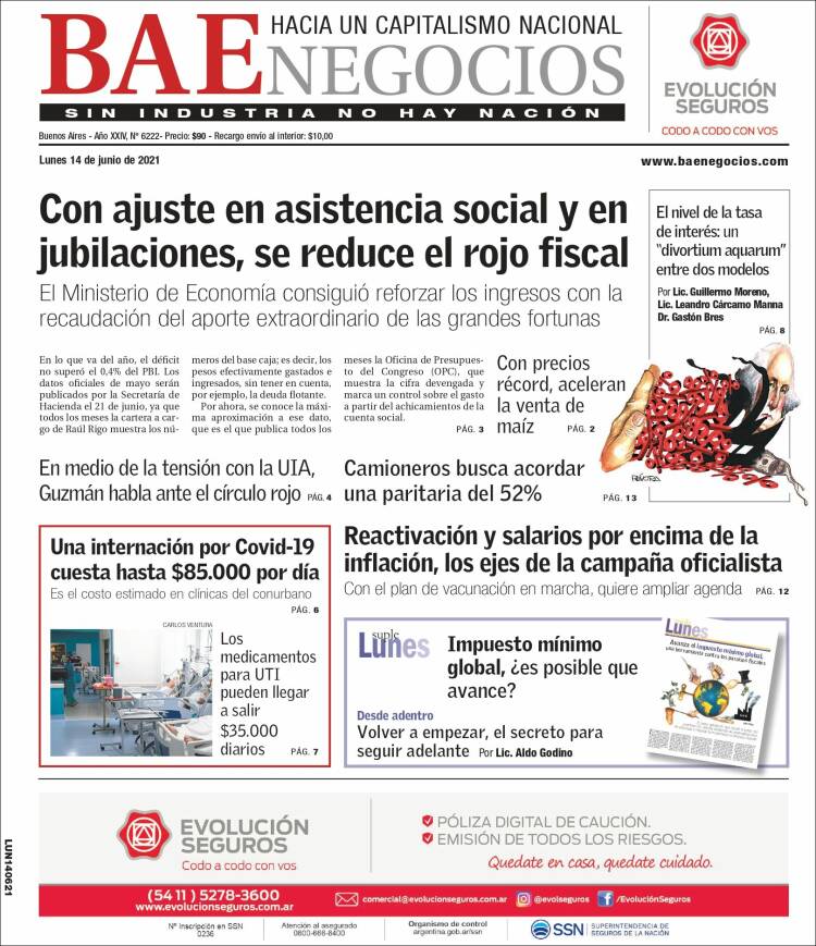 Portada de Buenos Aires Económico (Argentina)