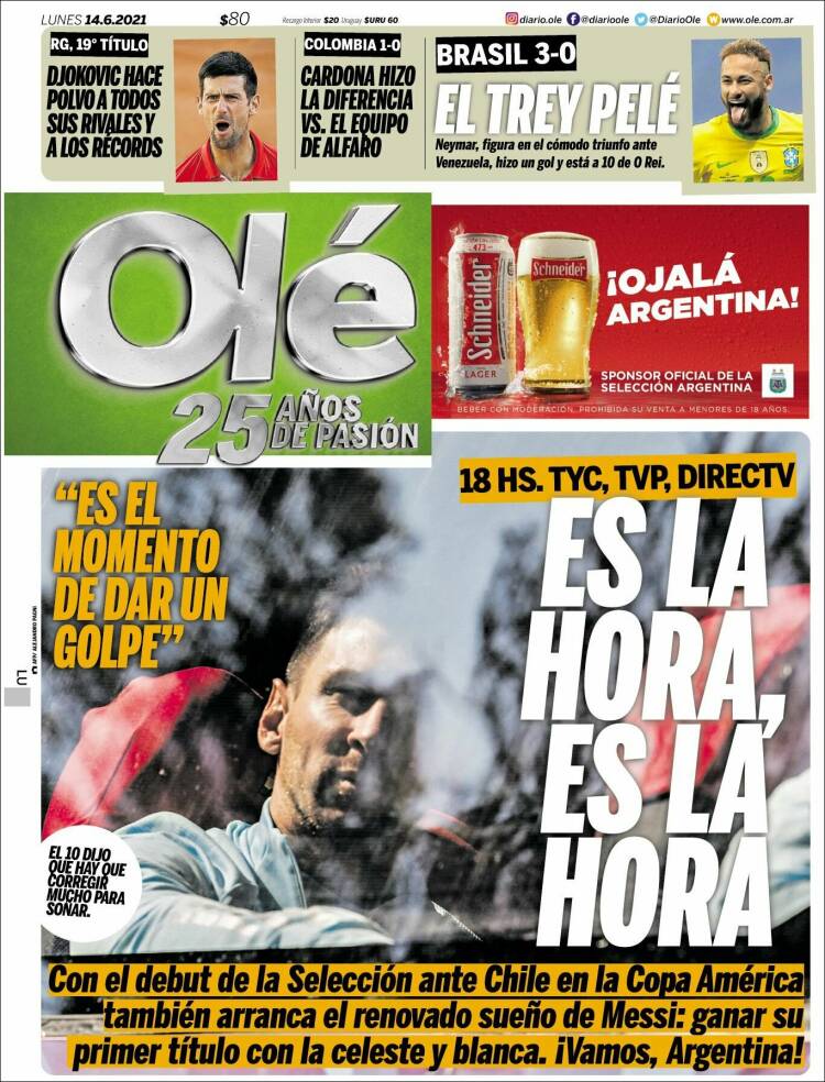 Portada de Olé (Argentina)