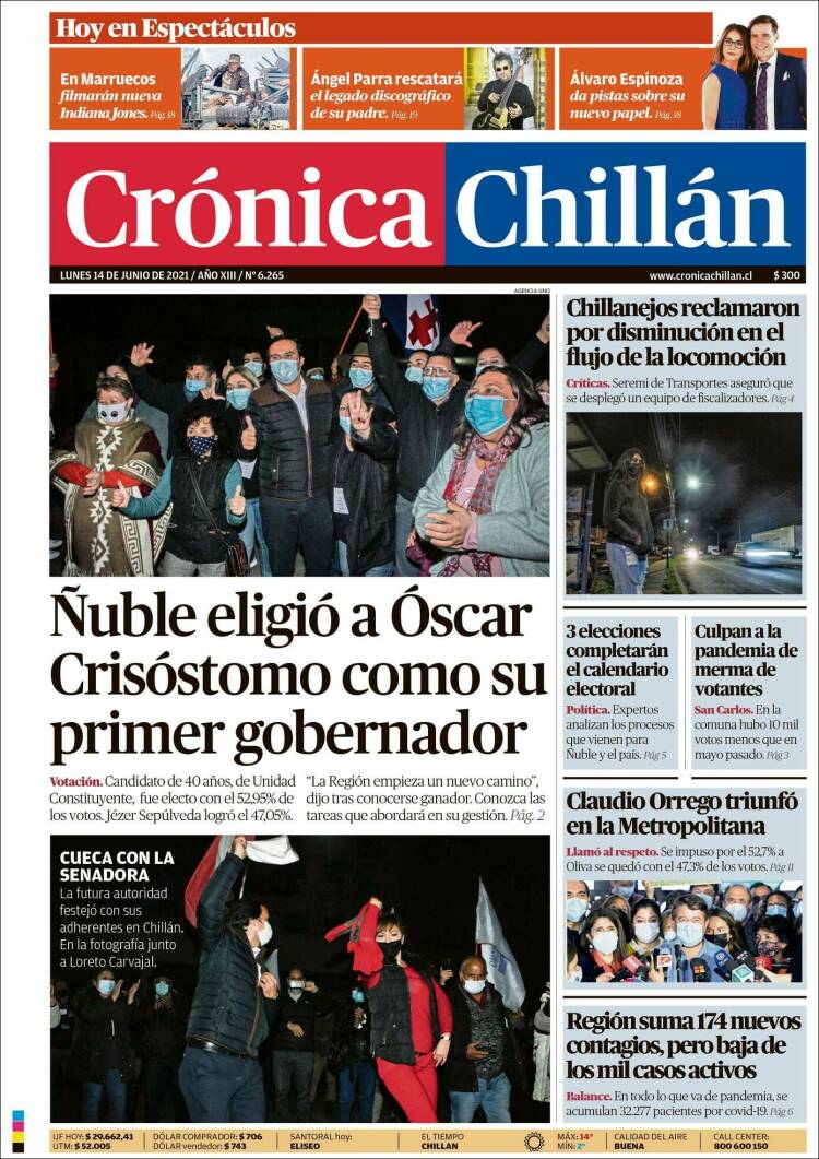 Portada de Crónica Chillán (Chile)