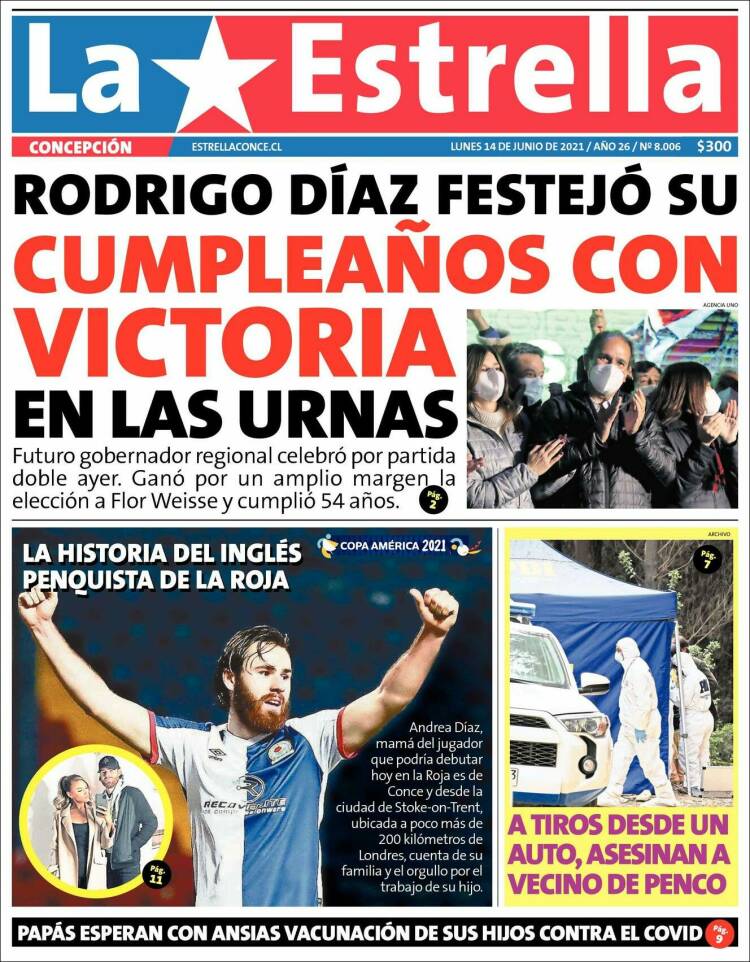 Portada de La Estrella de Concepción (Chile)