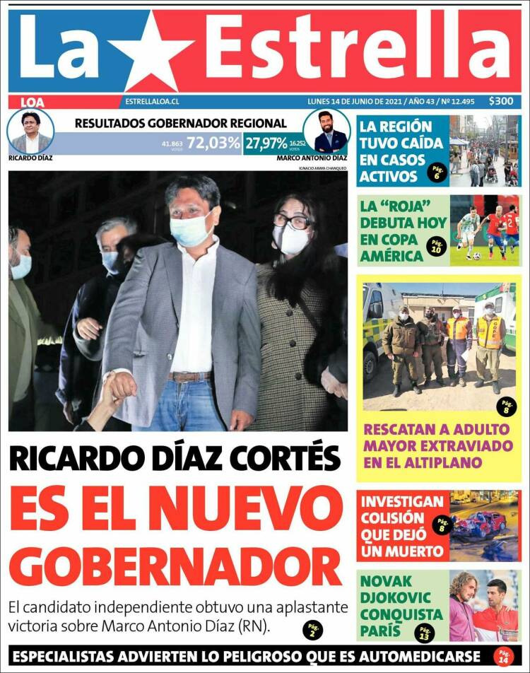 Portada de La Estrella de Loa (Chile)