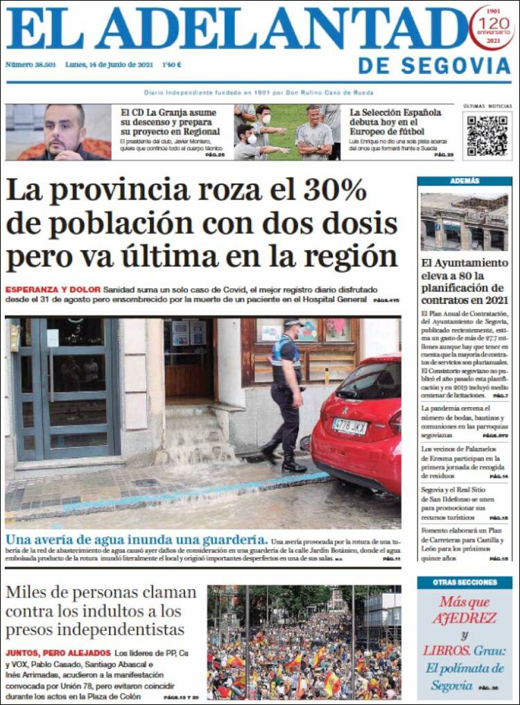 Portada de El Adelantado de Segovia (Espa&ntilde;a)