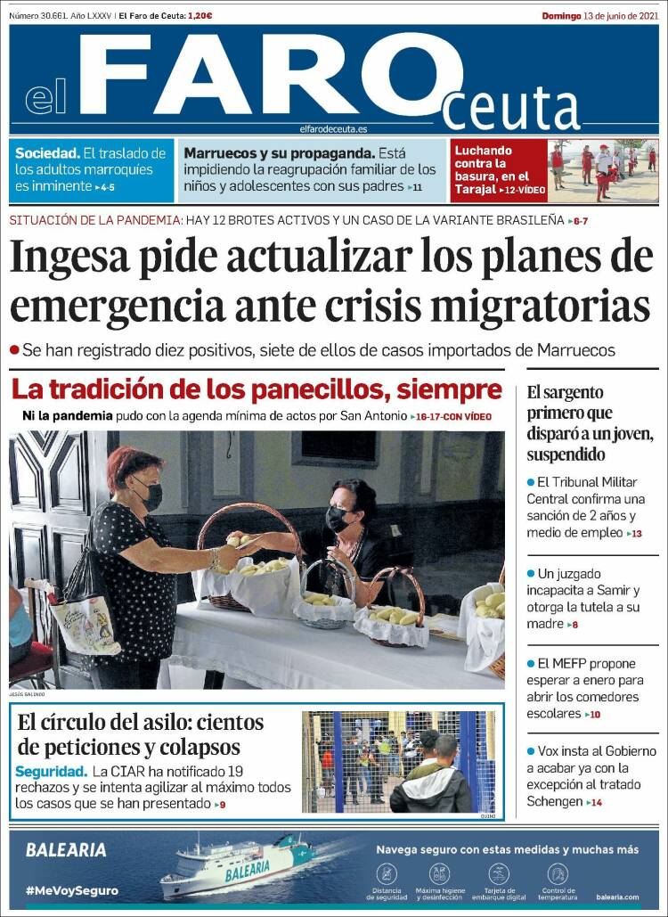 Portada de El Faro de Ceuta (Espa&ntilde;a)