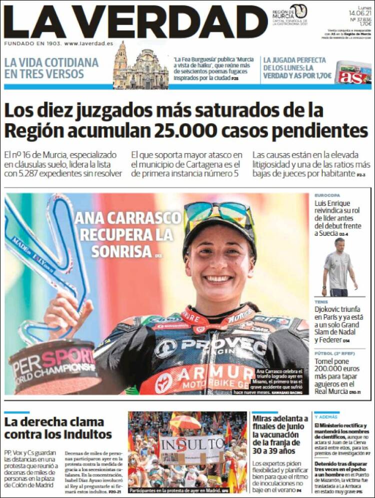 Portada de La Verdad de Murcia (Espa&ntilde;a)