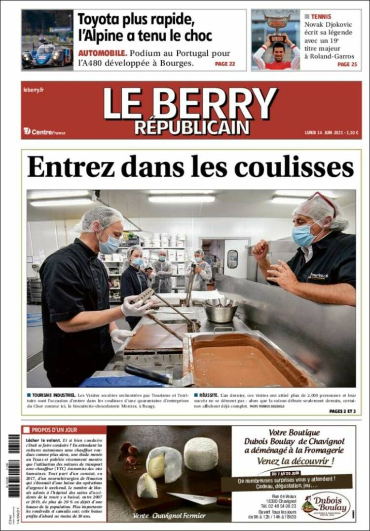 Portada de Berry Republicain (Francia)