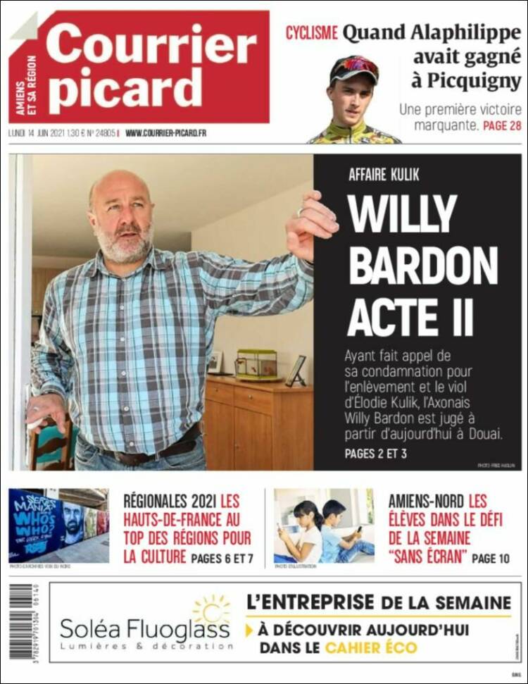 Portada de Courrier Picard (Francia)