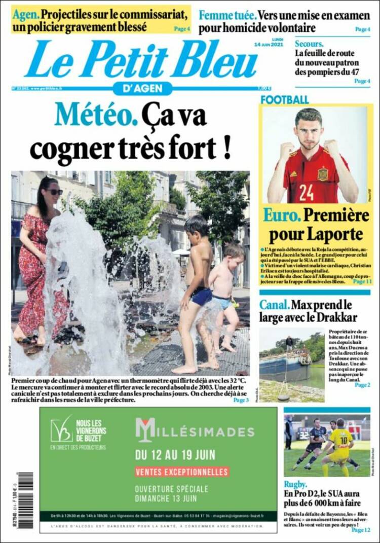 Portada de Le Petit Bleu (Francia)