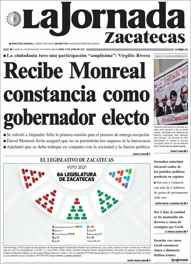 Portada de Jornada de Zacatecas (México)